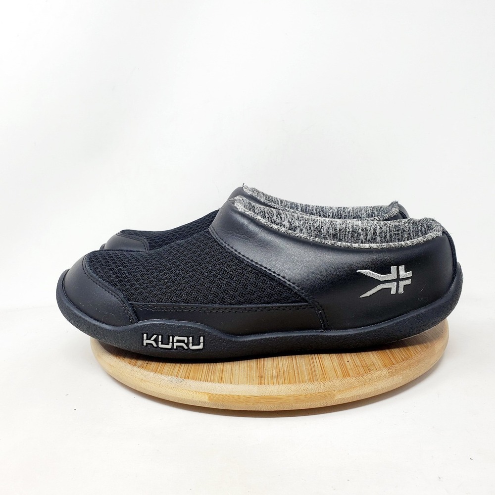 KURU Draft Shoes Womens 7 Black Comfort Slip On Moc Clog Mule Sneaker Slipper